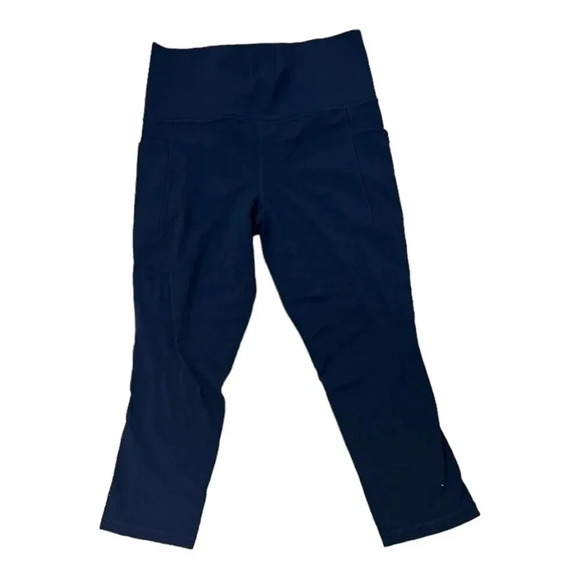 Athleta Navy Salutation Stash Pocket II Capri Leggings S - Picture 2 of 5